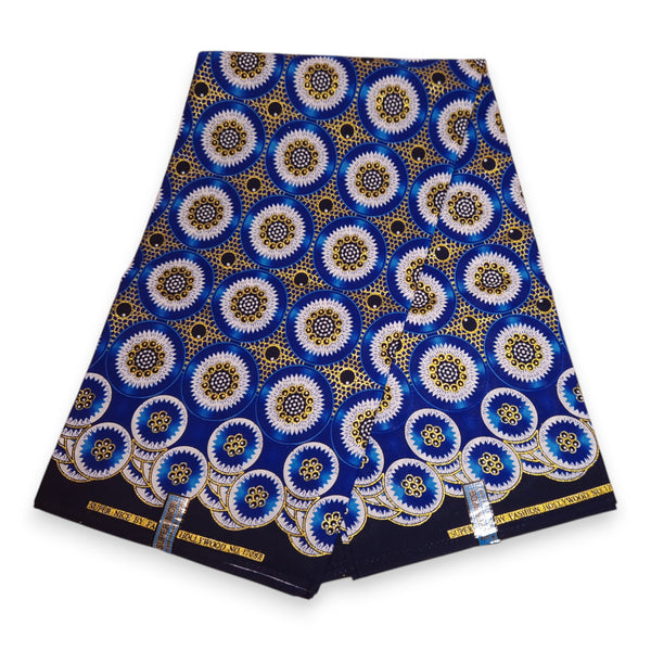 African print fabric - Exclusive Embellished Glitter effects 100% cotton - GL-4031 Blue Gold
