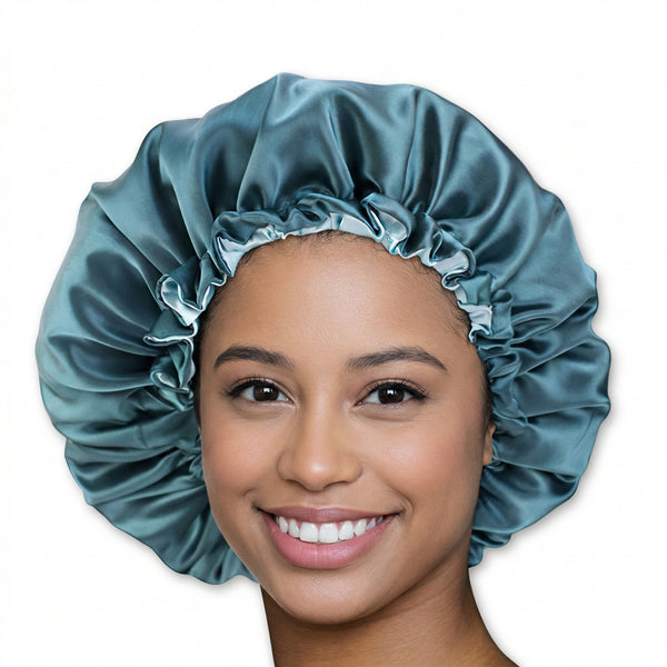Vert Bonnet en Satin ( Bonnet de nuit réversible en satin )