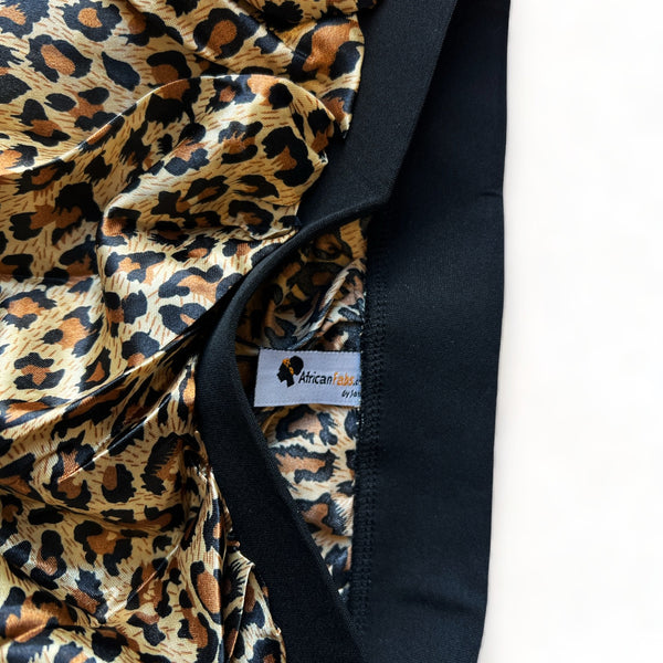 Leopard print Satijnen Slaapmuts / Satin Hair Bonnet / Haar bonnet van Satijn