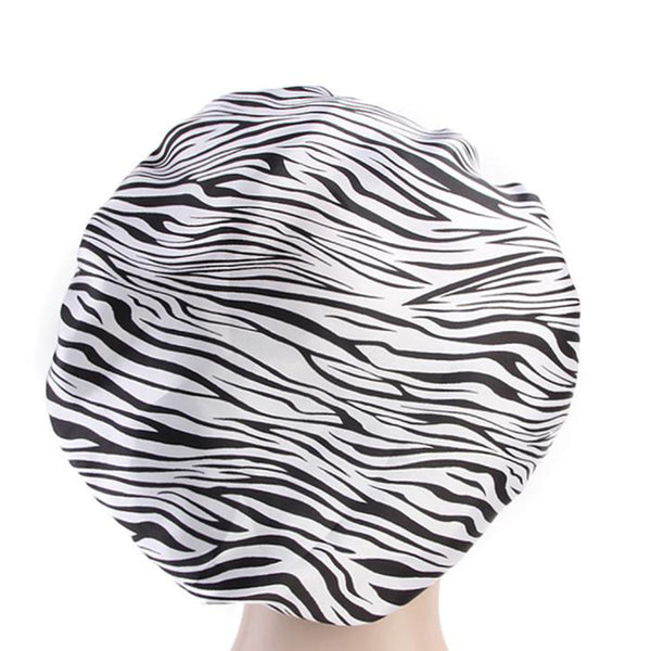 Witte tijger print Satijnen Slaapmuts / Satin Hair Bonnet / Haar bonnet van Satijn