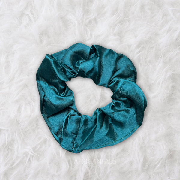 Green Satin Hair bonnet + Satin Scrunchie ( Reversable Satin Night sleep cap )