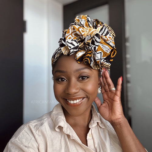 Afrikaanse Zand Bogolan Mozaïek hoofddoek - headwrap