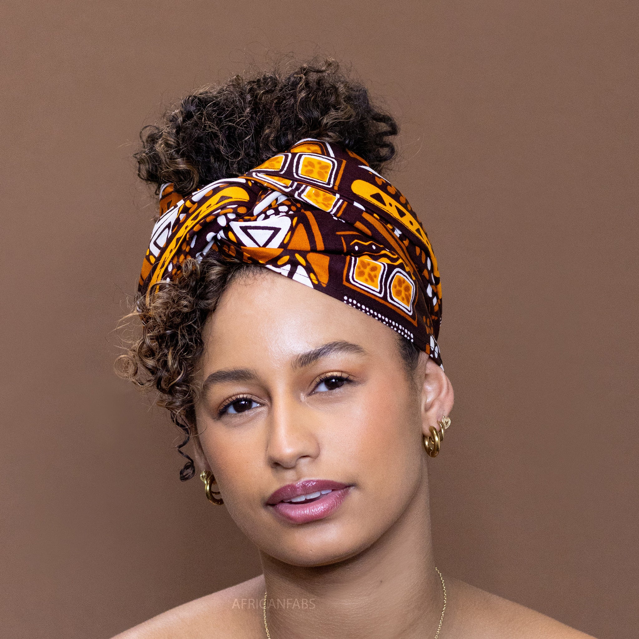 African Brown / Patterns Bogolan headwrap