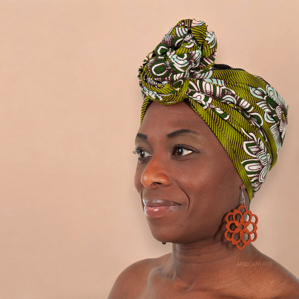 African Green flower headwrap