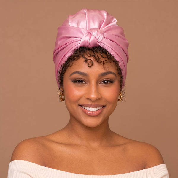 Pink Satin Square Scarf / Bandana / Headwrap 90 x 90 cm