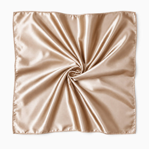Goud Satijnen Vierkante Sjaal / Bandana / Hoofddoek 90 x 90 cm