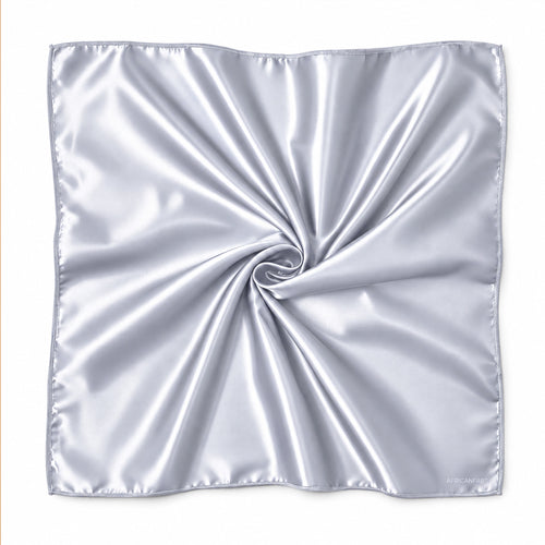 Zilver Satijnen Vierkante Sjaal / Bandana / Hoofddoek 90 x 90 cm
