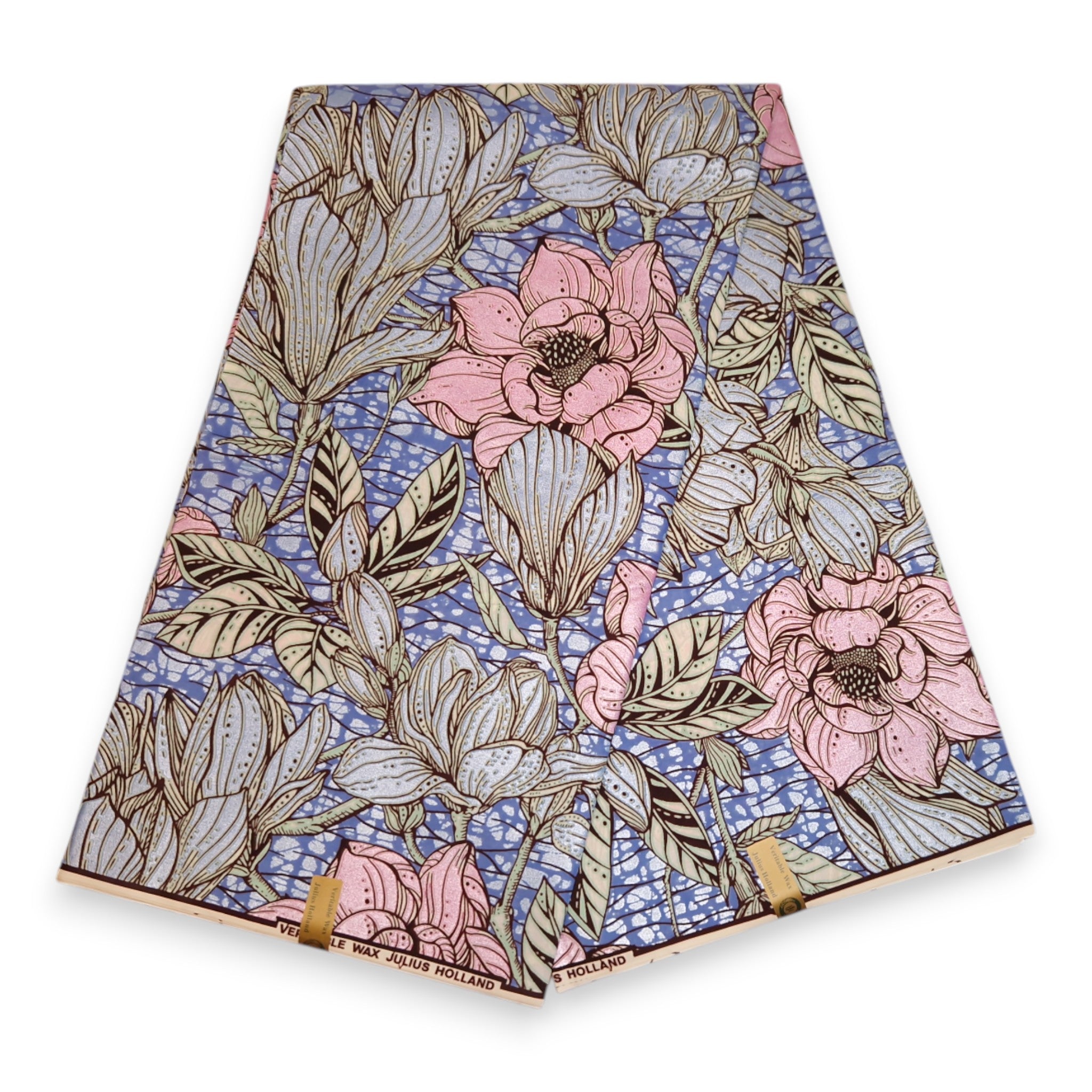 Tissu africain / tissu wax - Rose Flowers - Effet spécial Brillant Platinum Edition