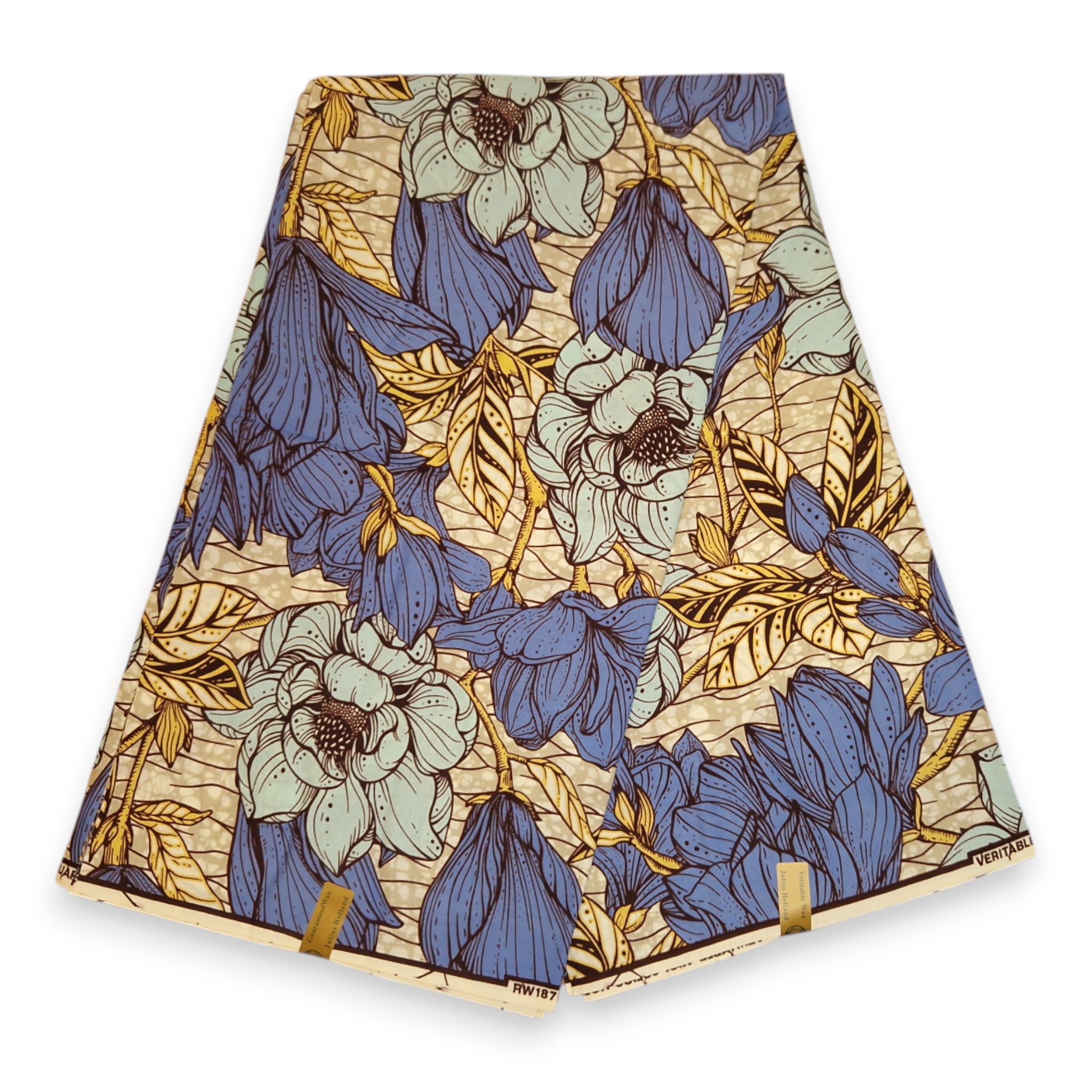 Tissu africain / tissu wax - Bleu Garden Flowers
