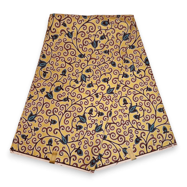Tissu africain / tissu wax - Or Branches - Effet spécial Brillant Platinum Edition