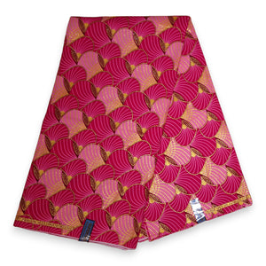 African print fabric - Exclusive Embellished Glitter effects 100% cotton - KT-3093 Gold Pink