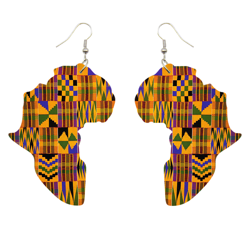 African Print Earrings | Kente print African Continent