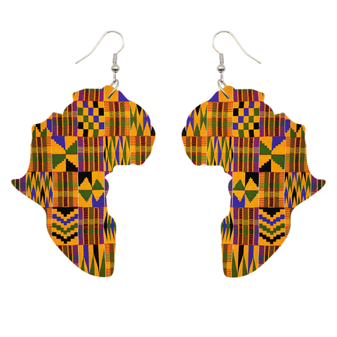 African Print Earrings | Kente print African Continent