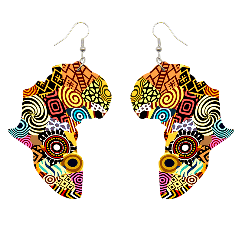 Africa inspired earrings | African continent Tribal prints