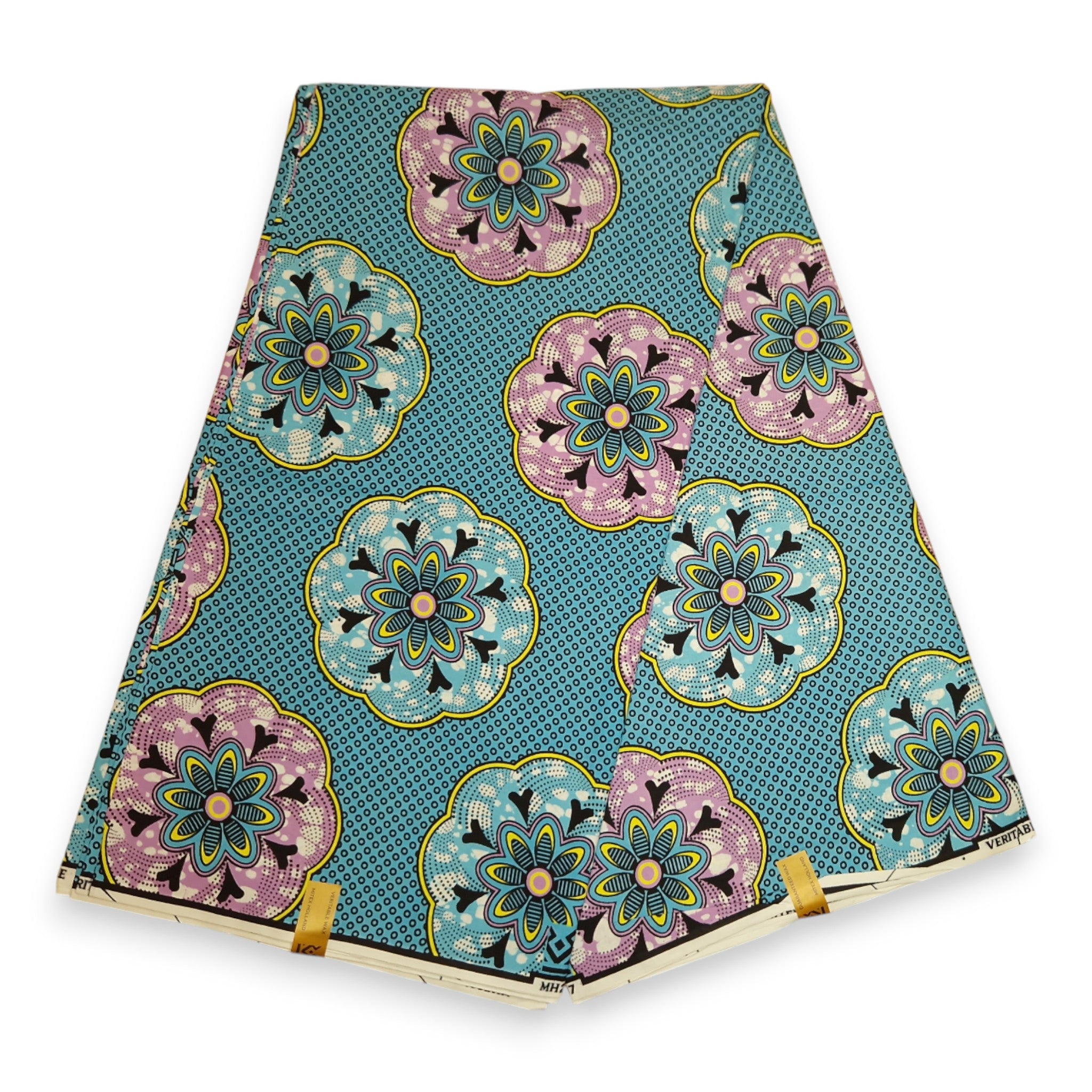 Afrikaanse stof - Blauwe Shapes - 100% katoen