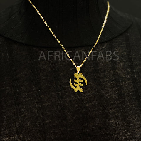 Necklace / pendant - GYE NYAME - ADINKA SYMBOL - Gold