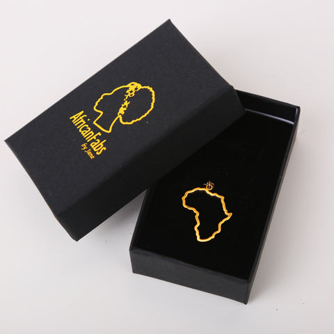 18k Echt goud vergulde Afrika ketting / hanger - Afrika kaart halsketting - Afrika continent vorm