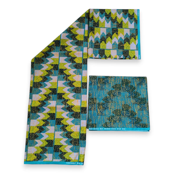 African print fabric - Two-Tone print Polycotton - 6 Yards Combination (4+2 Yards) PO-5031