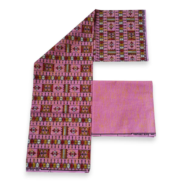 African print fabric - Two-Tone print Polycotton - 6 Yards Combination (4+2 Yards) PO-5033