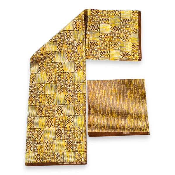 African print fabric - Two-Tone print Polycotton - 6 Yards Combination (4+2 Yards) PO-5035