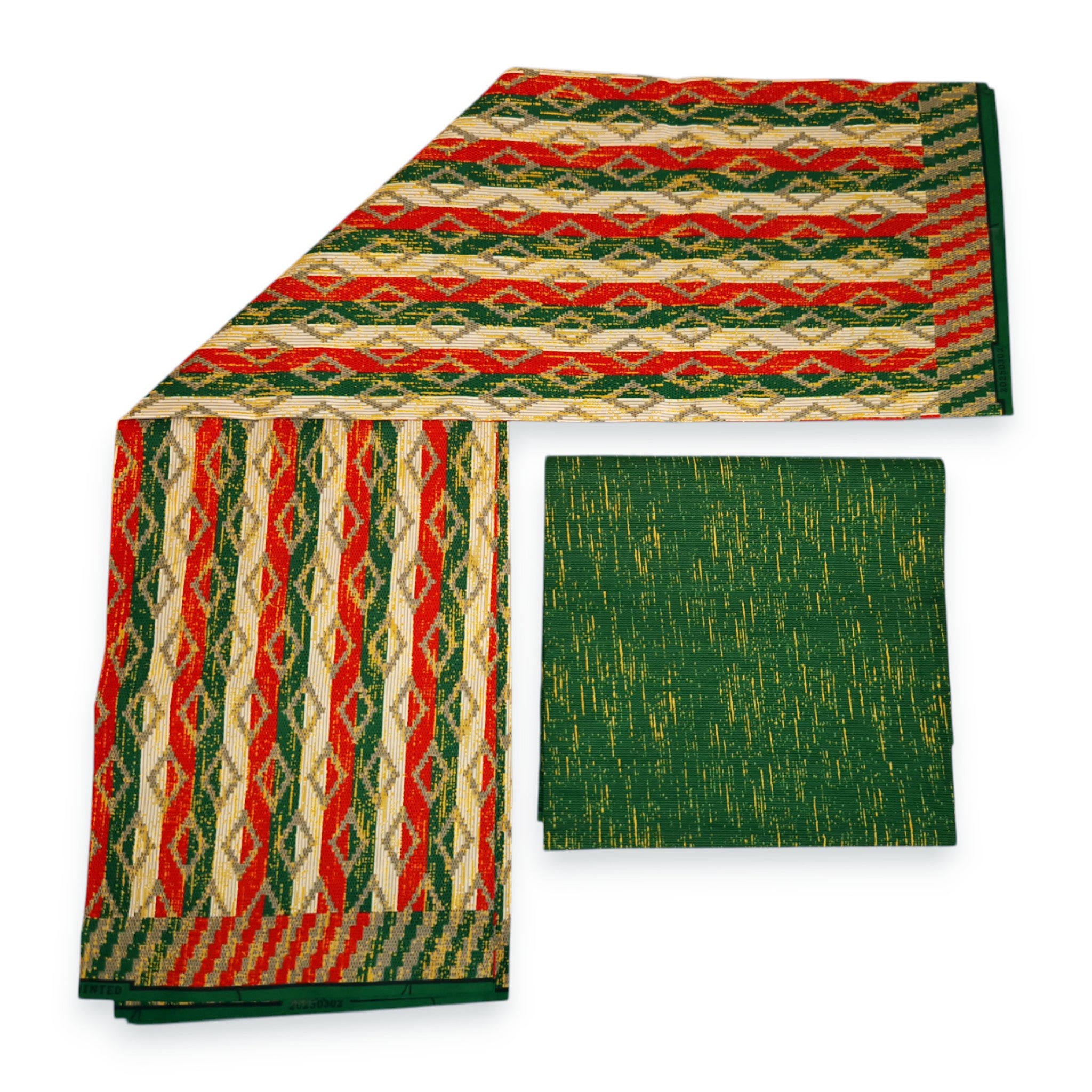 Afrikaanse stof - Two-Tone print Polycotton - 6 yard Combinatie (4+2 yard) PO-5037