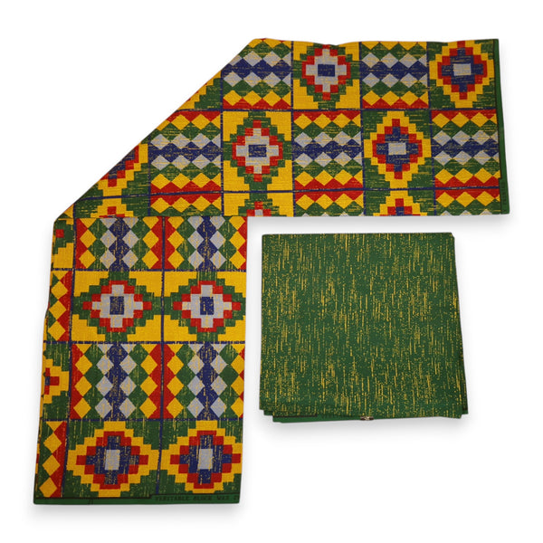 Afrikaanse stof - Two-Tone print Polycotton - 6 yard Combinatie (4+2 yard) PO-5038