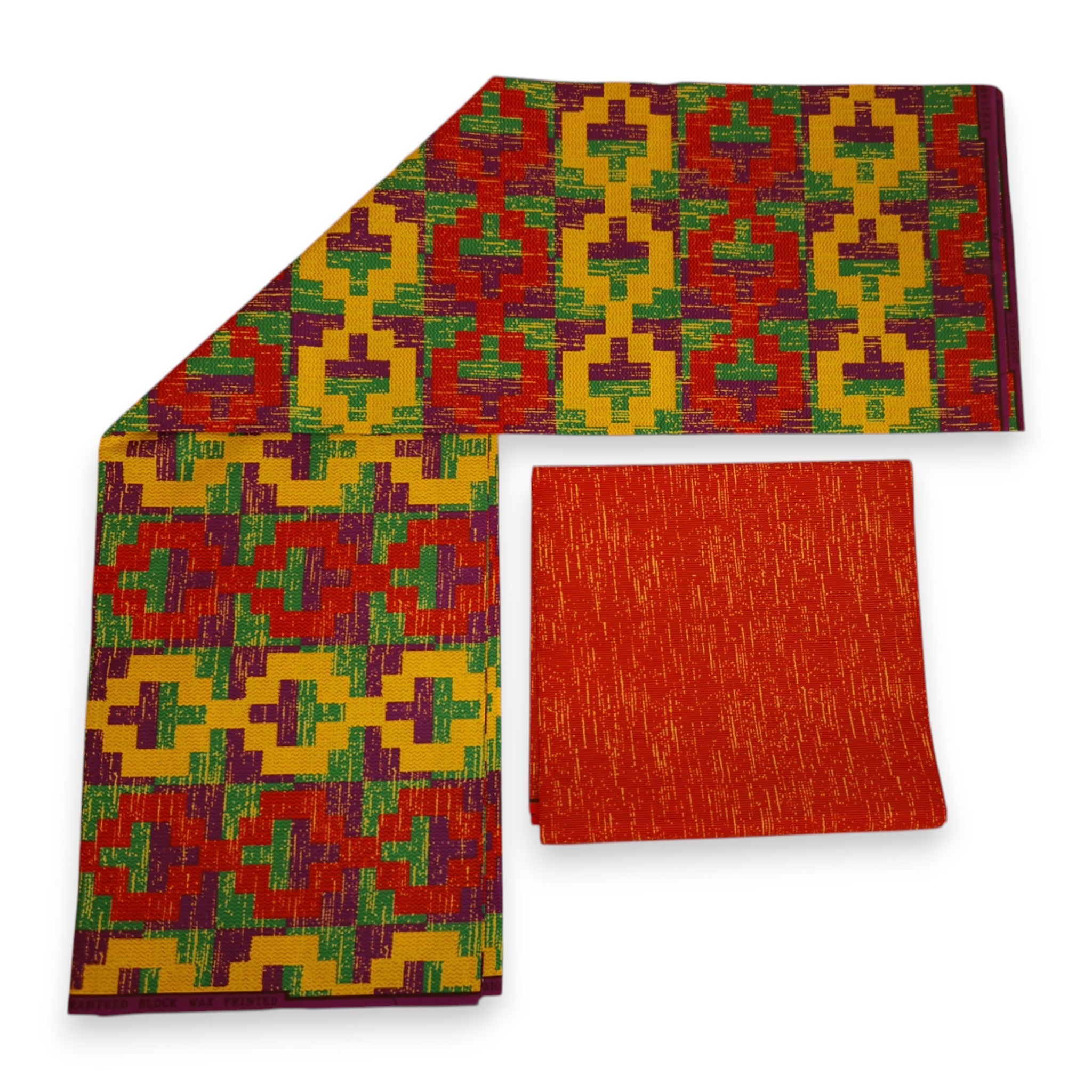 Afrikaanse stof - Two-Tone print Polycotton - 6 yard Combinatie (4+2 yard) PO-5045