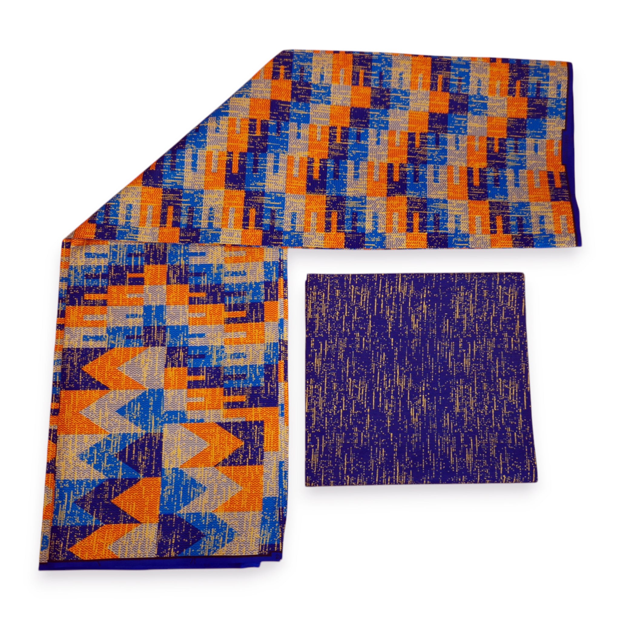 Afrikaanse stof - Two-Tone print Polycotton - 6 yard Combinatie (4+2 yard) PO-5046