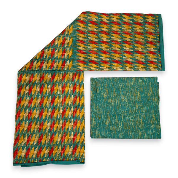 Afrikaanse stof - Two-Tone print Polycotton - 6 yard Combinatie (4+2 yard) PO-5049