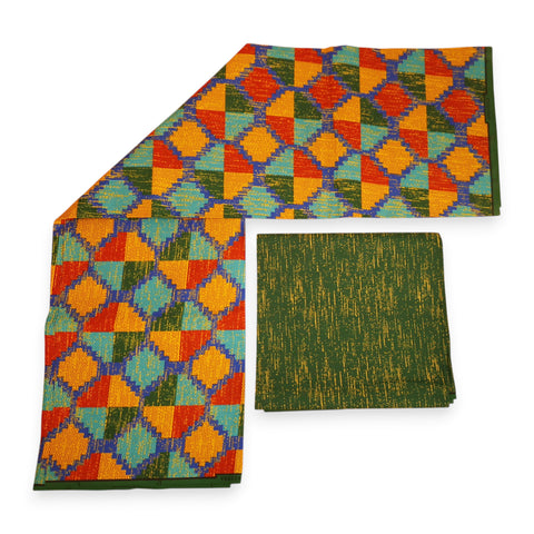 Afrikaanse stof - Two-Tone print Polycotton - 6 yard Combinatie (4+2 yard) PO-5052