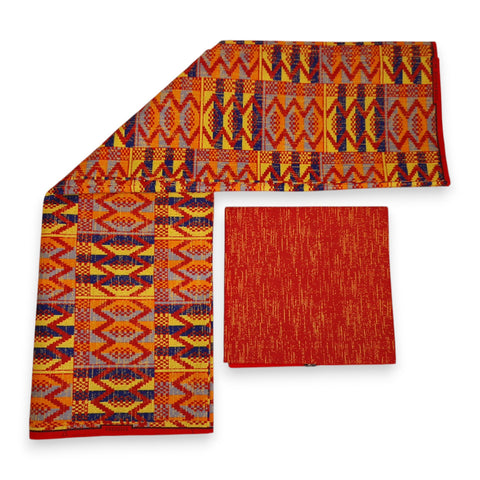 Afrikaanse stof - Two-Tone print Polycotton - 6 yard Combinatie (4+2 yard) PO-5054