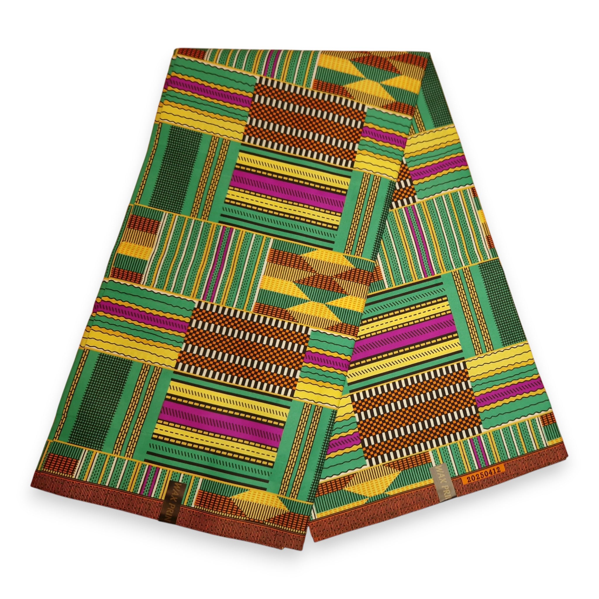 Afrikaanse stof - Groene Kente PO-5066 - Polycotton