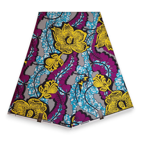Afrikaanse stof - Blauw Paars PO-5067 - Polycotton
