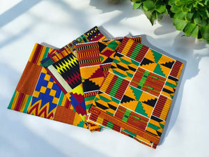 4 Fat quarters - Kente Quiltstoffen / Patchwork stoffen - Afrikaanse print stof