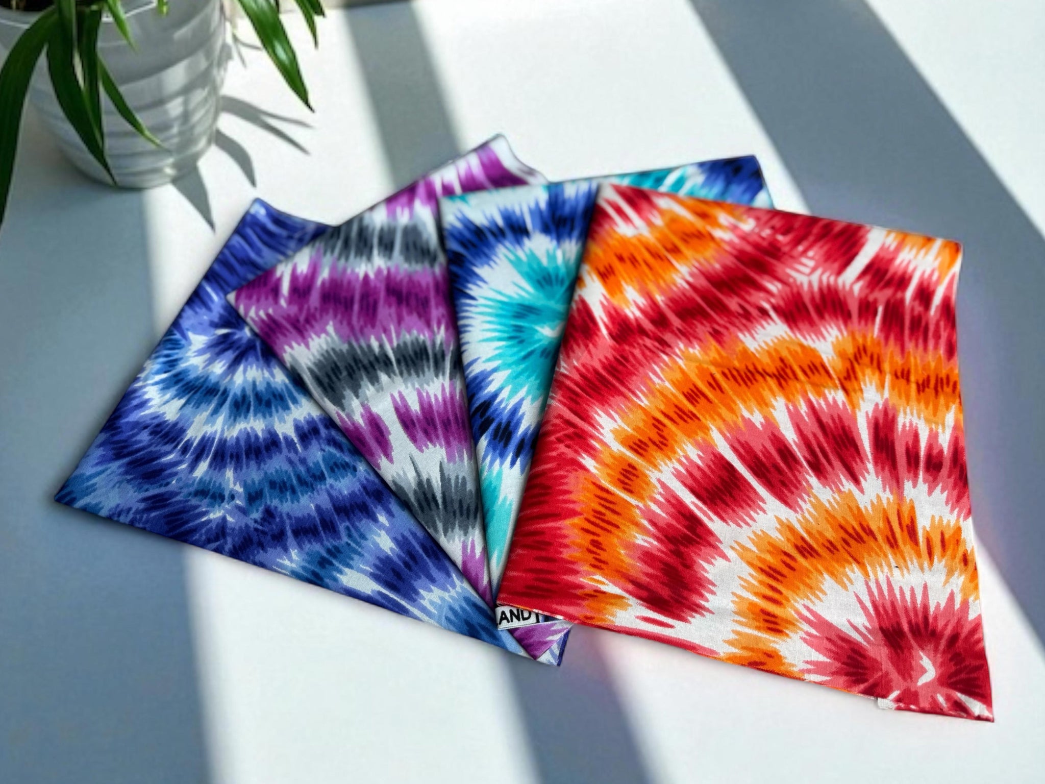 4 Fat quarters - Tie Dye mix Quilting fabrics / Patchwork fabrics - African print fabric