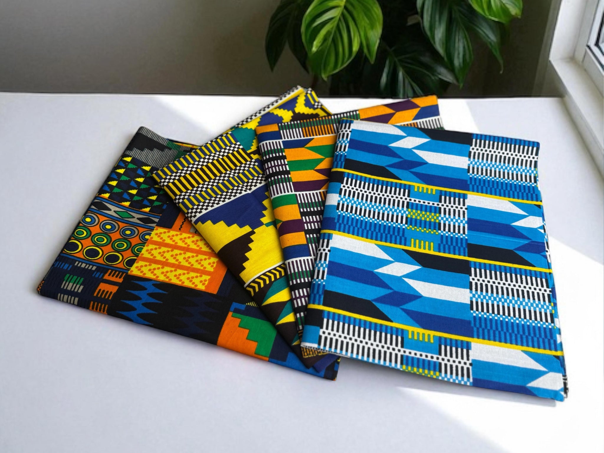 4 Fat quarters - Kente 2 mix Quilting fabrics / Patchwork fabrics - African print fabric