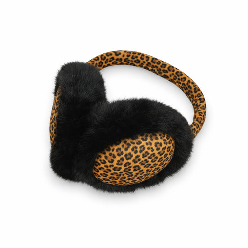 African Print Earmuffs - Foldable Winter Ear Warmers - Leopard