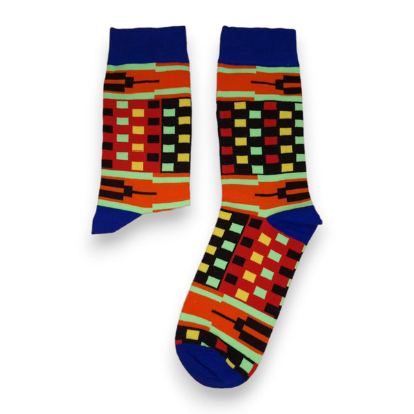 Afrikaanse sokken / Afro sokken / Kente sokken - Blauw multicolor