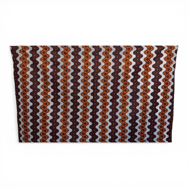 Sarong / pareo - Cotton Beachwear wrap skirt / baby carrier wrap - Orange Burgundy Wavy Stripe Bloom