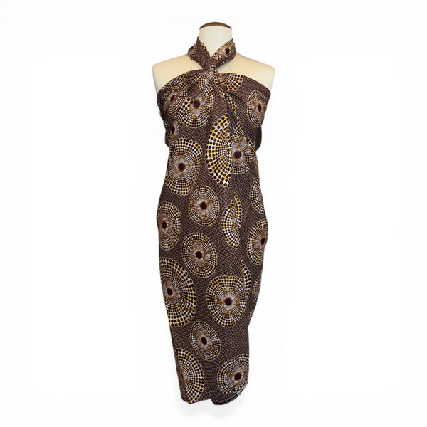 Sarong / pareo - Cotton Beachwear wrap skirt / baby carrier wrap - Beige - Water well ring