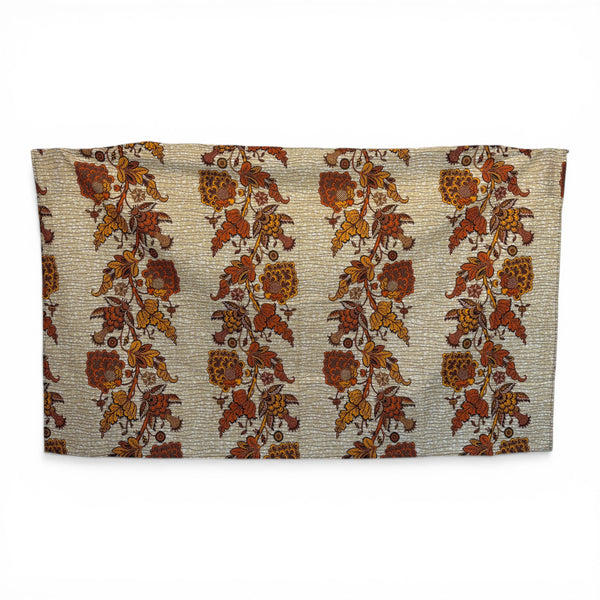 Paréo  / Sarong / Pagne - Jupe de plage en coton / écharpe de portage - Beige / fleur jaune