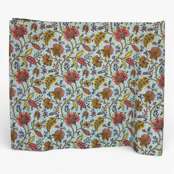 Sarong / pareo / pangi katoen - Strandkleding wikkelrok / omslagdoek / baby wrap - Blauw Flowers