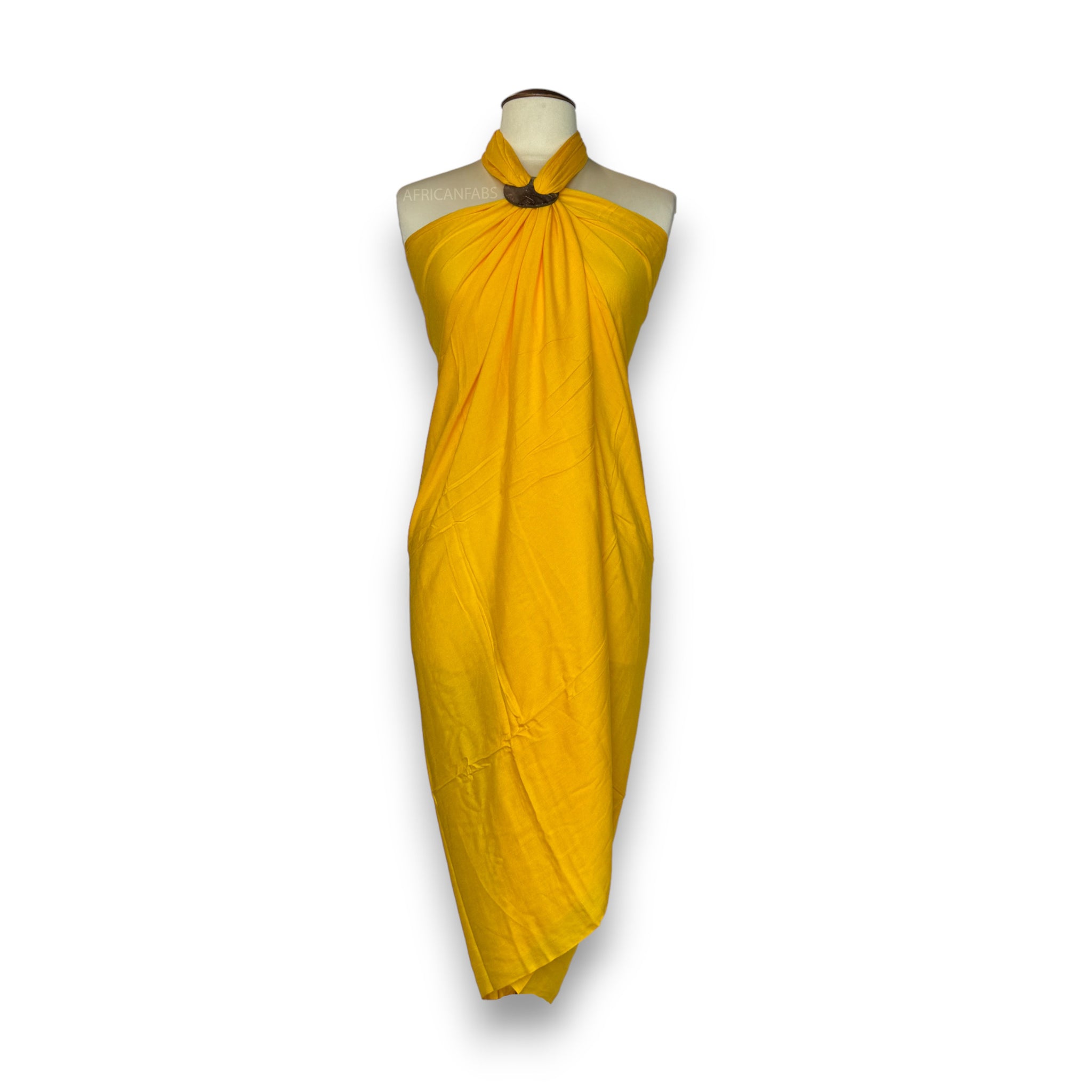 Sarong / pareo - Beachwear wrap skirt - Yellow