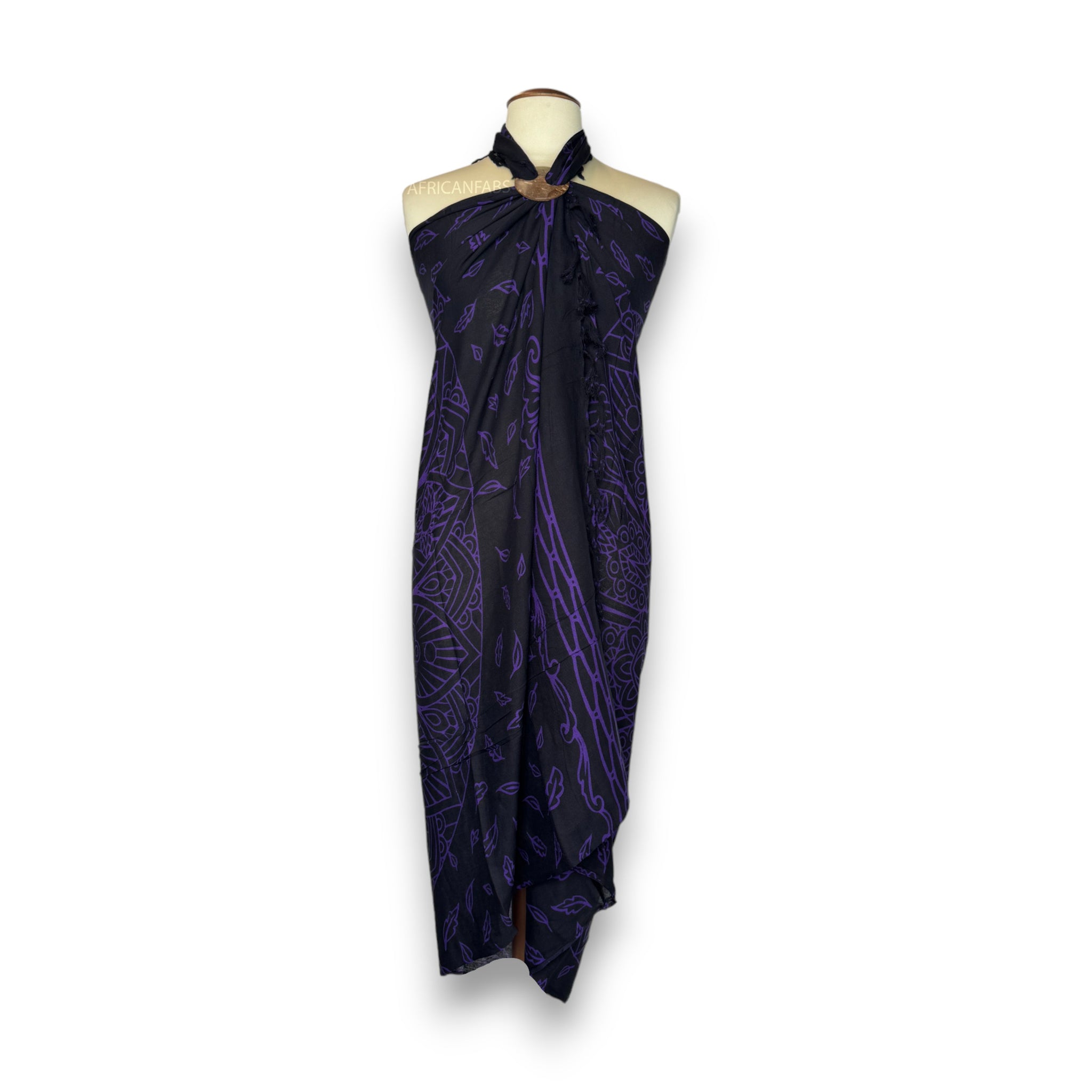 Paréo  / Sarong - Jupe enveloppante / tenue de plage -  Mandala violet