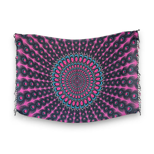 Sarong / pareo - Beachwear wrap skirt - Peacock pink
