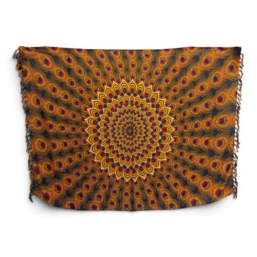 Sarong / pareo - Strandkleding wikkelrok - Bruin Oranje Peacock Sunset