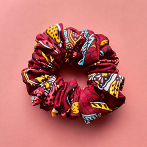 Scrunchie Afrikaanse print - Haaraccessoire - Rood floral life