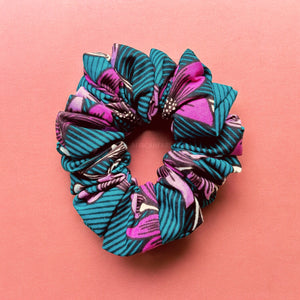 African print Scrunchie - Hair Accessories - Turquoise blue