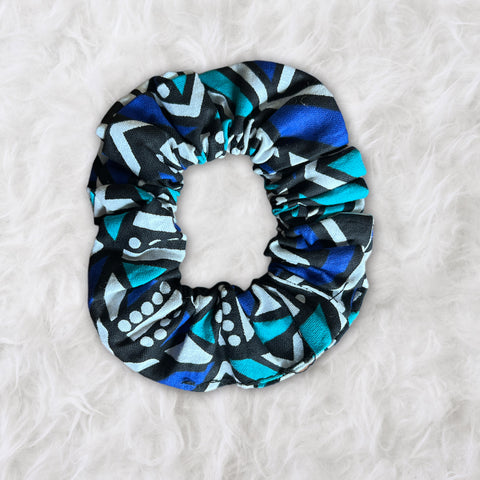 Chouchou / scrunchie imprimés africains - Accessoires  - Bleu