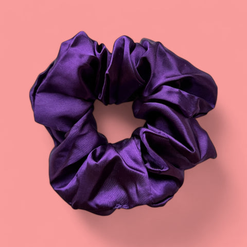 Deluxe Scrunchie Satijn- Volwassenen Haaraccessoire - Paars